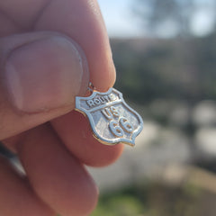 14K or 18K Gold U.S. Route 66 Pendant
