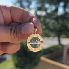 10K, 14K or 18K Gold Queen Mary, Long Beach Pendant
