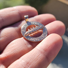 10K, 14K or 18K Gold Queen Mary, Long Beach Pendant