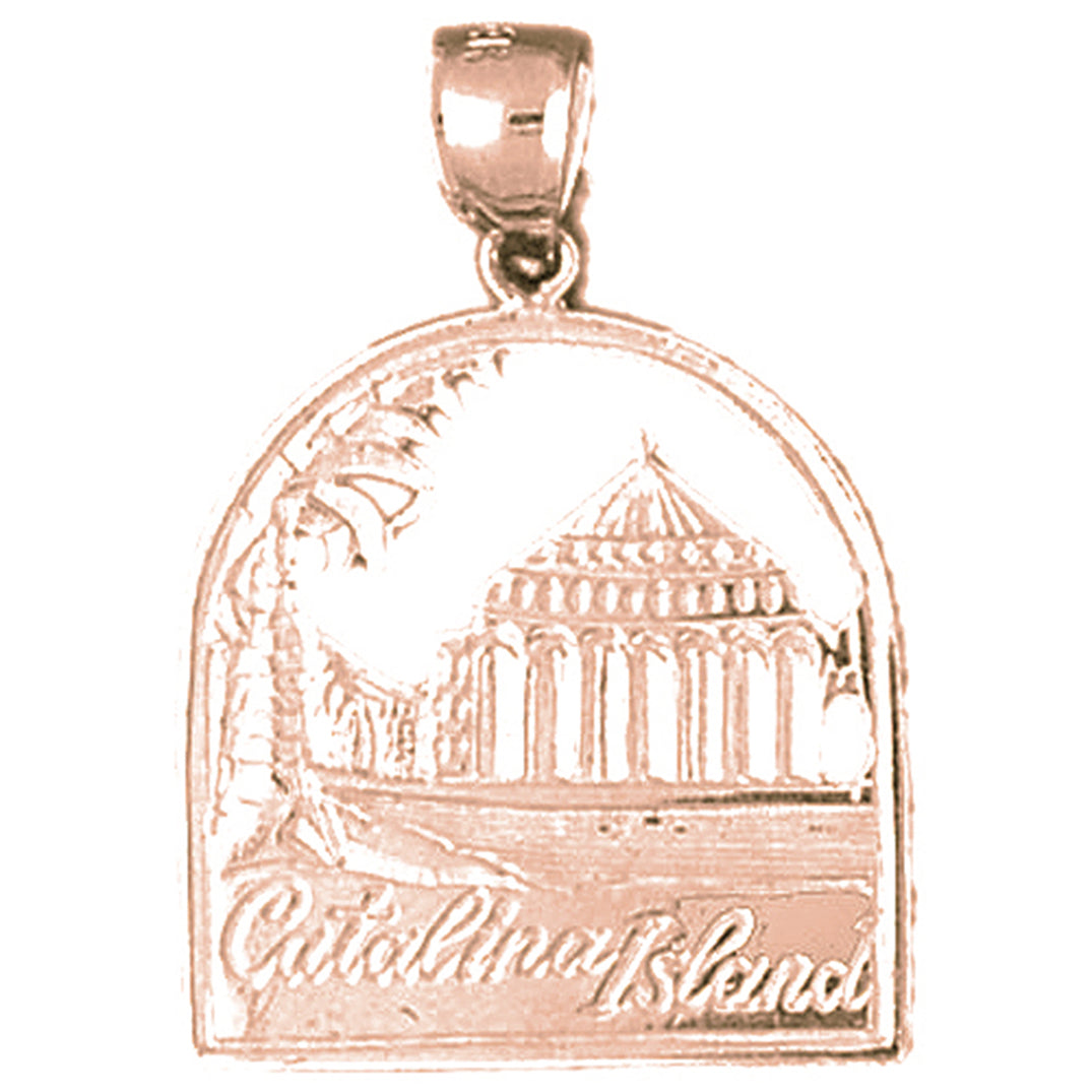 10K, 14K or 18K Gold Catalina Island Pendant