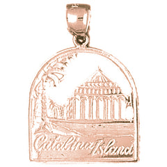 10K, 14K or 18K Gold Catalina Island Pendant