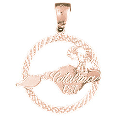 10K, 14K or 18K Gold Catalina Island Pendant