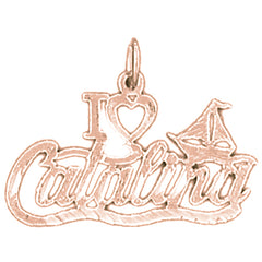 14K or 18K Gold I Love Catalina Pendant