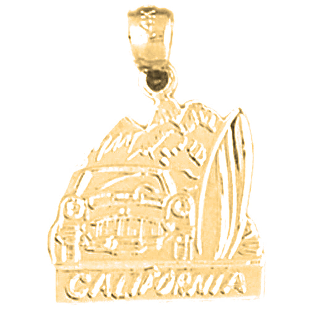 14K or 18K Gold California Pendant