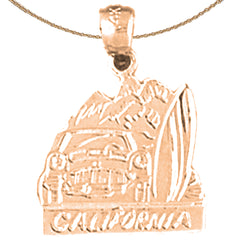 14K oder 18K Gold Kalifornien Anhänger