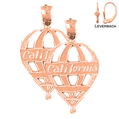 Pendientes California de oro de 14 quilates o 18 quilates de 24 mm