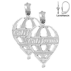 Sterling Silver 24mm California Earrings (White or Yellow Gold Plated)