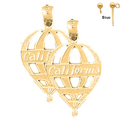 Pendientes California de oro de 14 quilates o 18 quilates de 24 mm