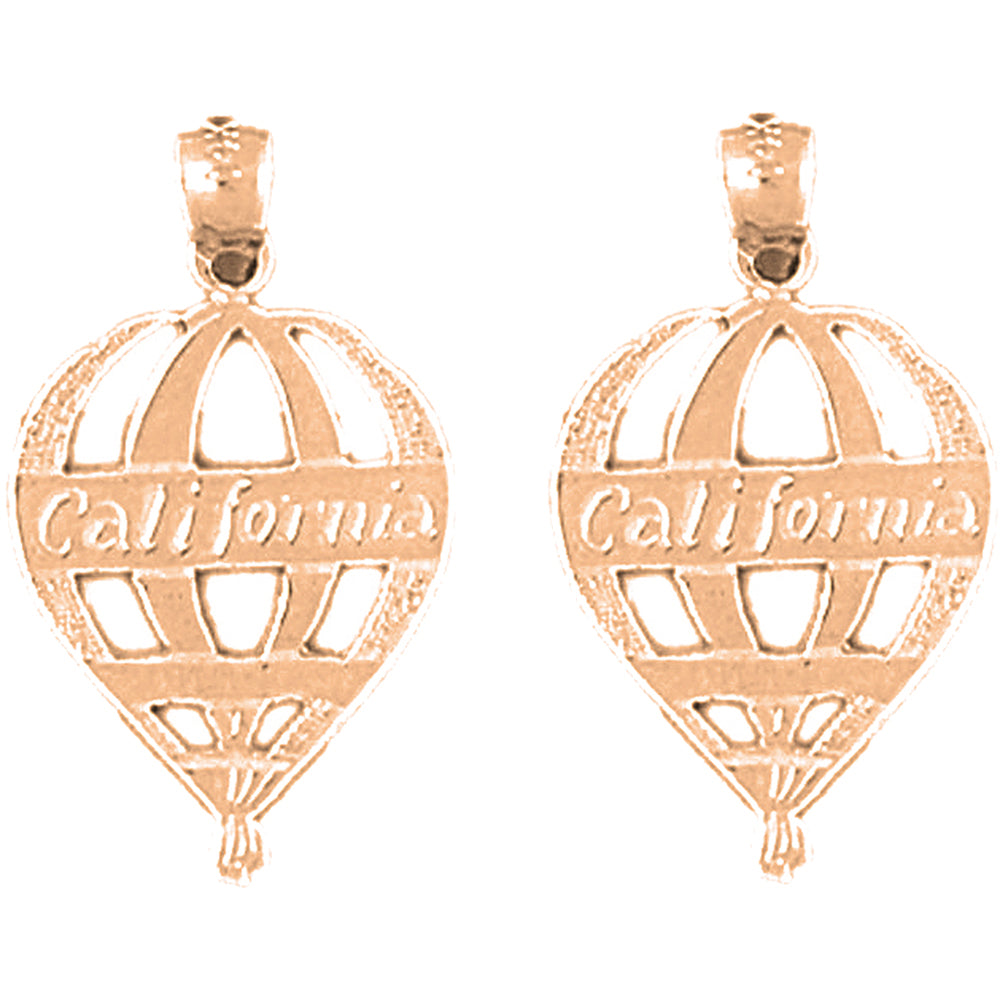 14K or 18K Gold 24mm California Earrings