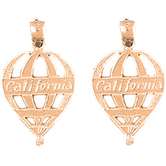 14K or 18K Gold 24mm California Earrings