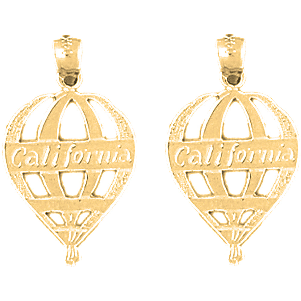 14K or 18K Gold 24mm California Earrings