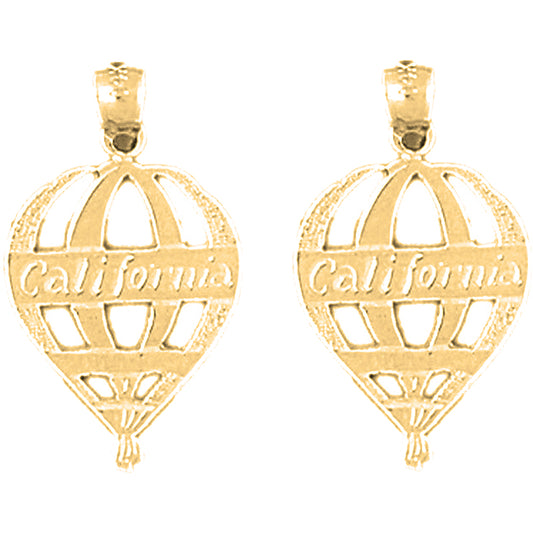 14K or 18K Gold 24mm California Earrings