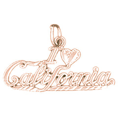 14K or 18K Gold I Love California Pendant