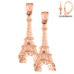 14K or 18K Gold 3D Eiffel Tower Earrings