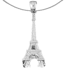 10K, 14K or 18K Gold 3D Eiffel Tower Pendant