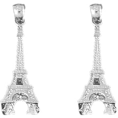 14K or 18K Gold 32mm 3D Eiffel Tower Earrings