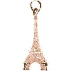 10K, 14K or 18K Gold 3D Eiffel Tower Pendant