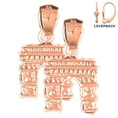 14K or 18K Gold 3D Arc De Triumph Earrings