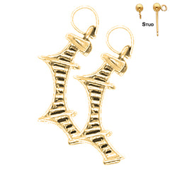 Sterling Silver 23mm London Bridge Earrings (White or Yellow Gold Plated)