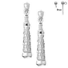 14K or 18K Gold 3D Leaning Tower Of Pisa Earrings