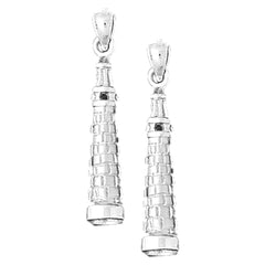 14K or 18K Gold 30mm 3D Leaning Tower Of Pisa Earrings