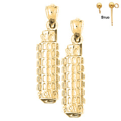 14K or 18K Gold 3D Leaning Tower Of Pisa Earrings