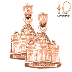 Pendientes Vaticano 3D de 20 mm de oro de 14 quilates o 18 quilates