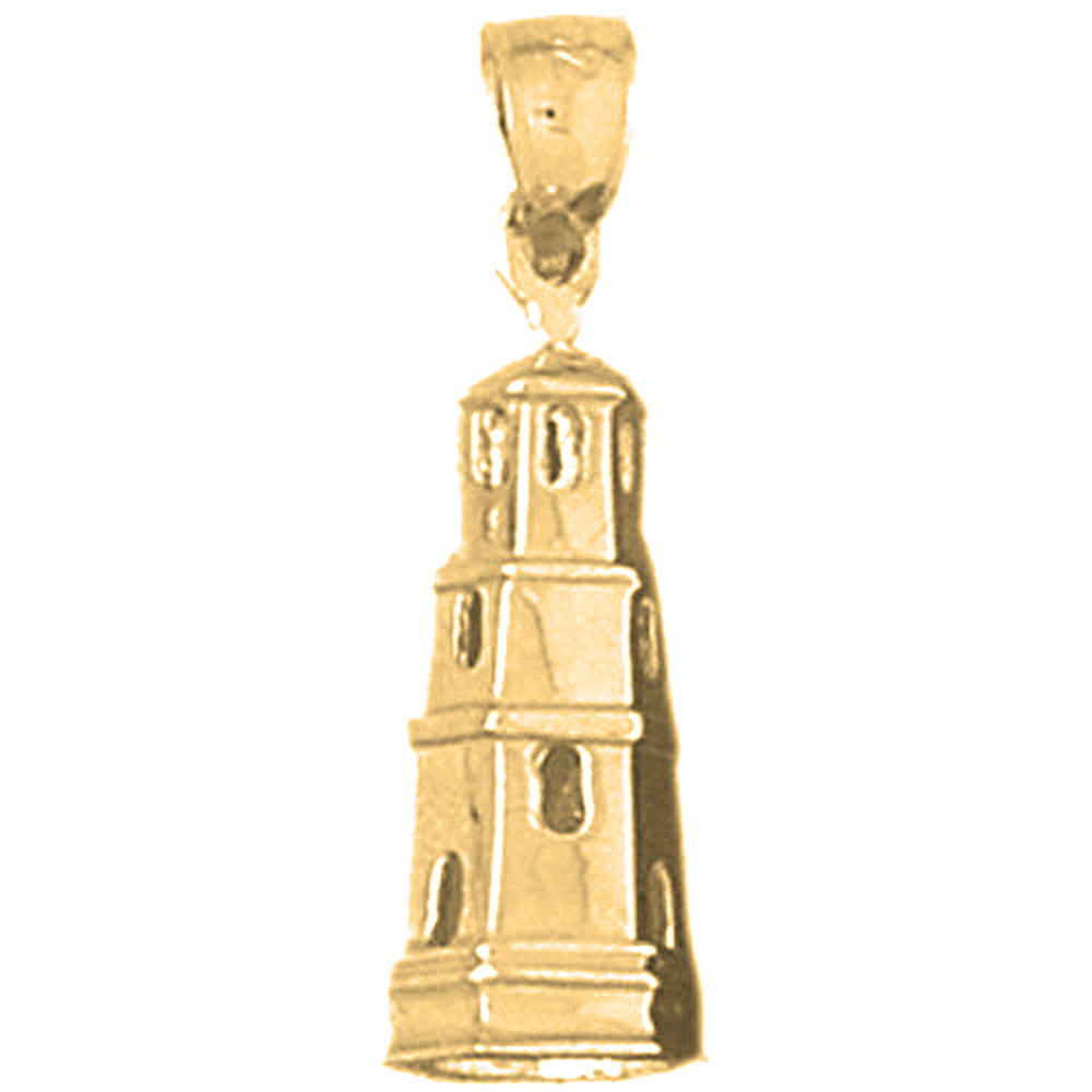 10K, 14K or 18K Gold Tower Pendant