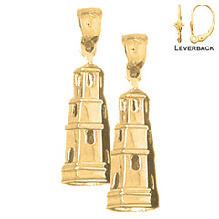 14K or 18K Gold Tower Earrings