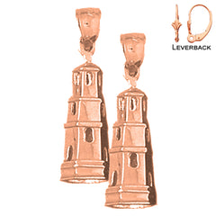 14K or 18K Gold Tower Earrings