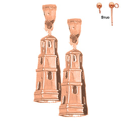 14K or 18K Gold Tower Earrings