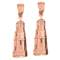 14K or 18K Gold 26mm Tower Earrings