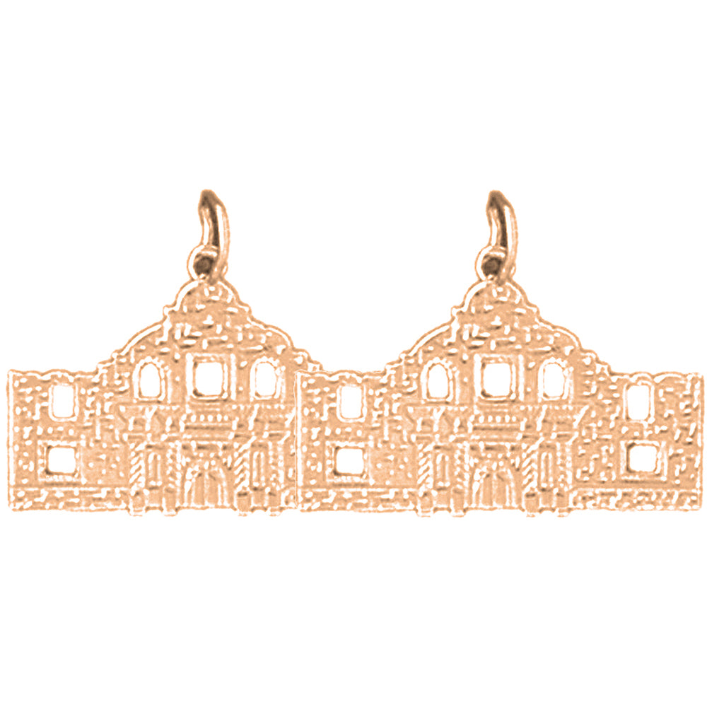 14K or 18K Gold 16mm Alamo Earrings