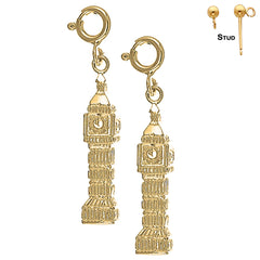 Pendientes Big Ben de oro de 14 quilates o 18 quilates de 29 mm