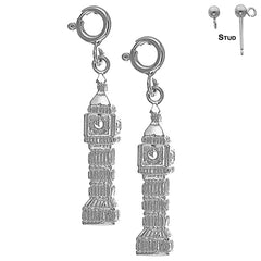 Pendientes Big Ben de oro de 14 quilates o 18 quilates de 29 mm