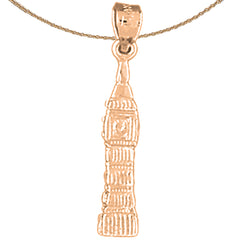 10K, 14K or 18K Gold 3D Big Ben Pendant