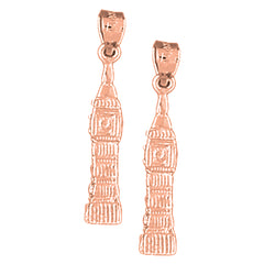 14K or 18K Gold 27mm 3D Big Ben Earrings