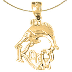 14K or 18K Gold Hawaiian Kona Pendant