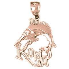 14K or 18K Gold Hawaiian Kona Pendant