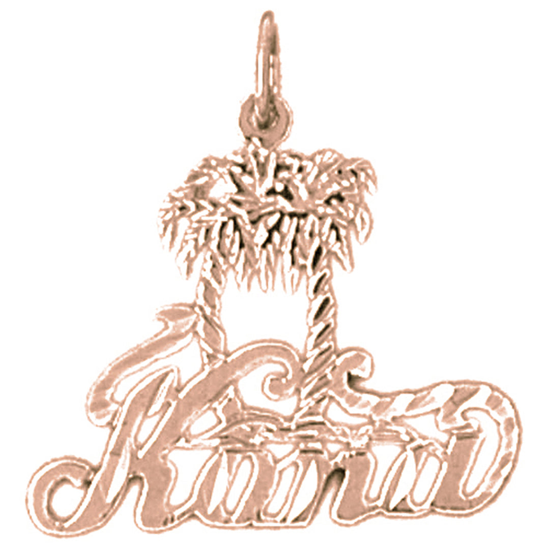 14K or 18K Gold Hawaiian Kona Pendant