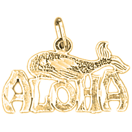14K or 18K Gold Aloha Pendant