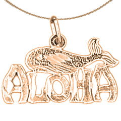 14K oder 18K Gold Aloha Anhänger