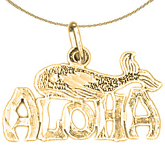 14K oder 18K Gold Aloha Anhänger