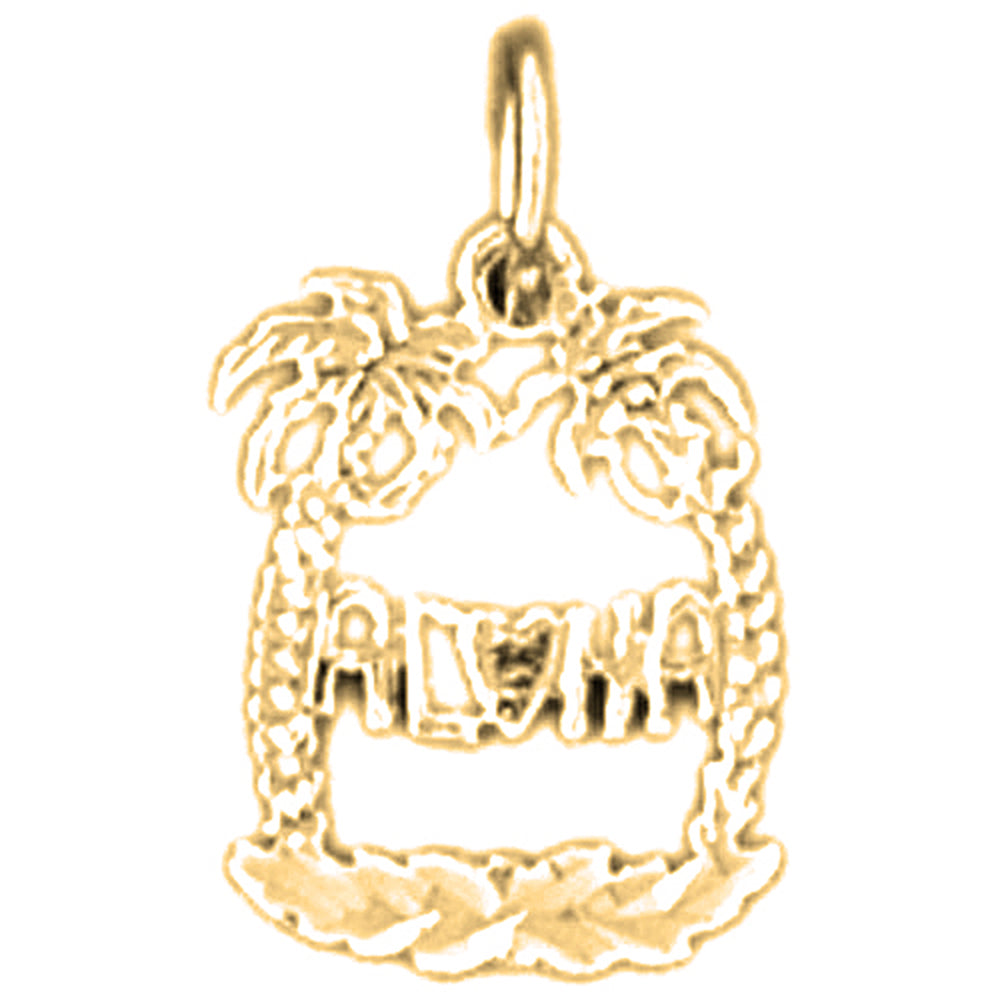 14K or 18K Gold Aloha Pendant