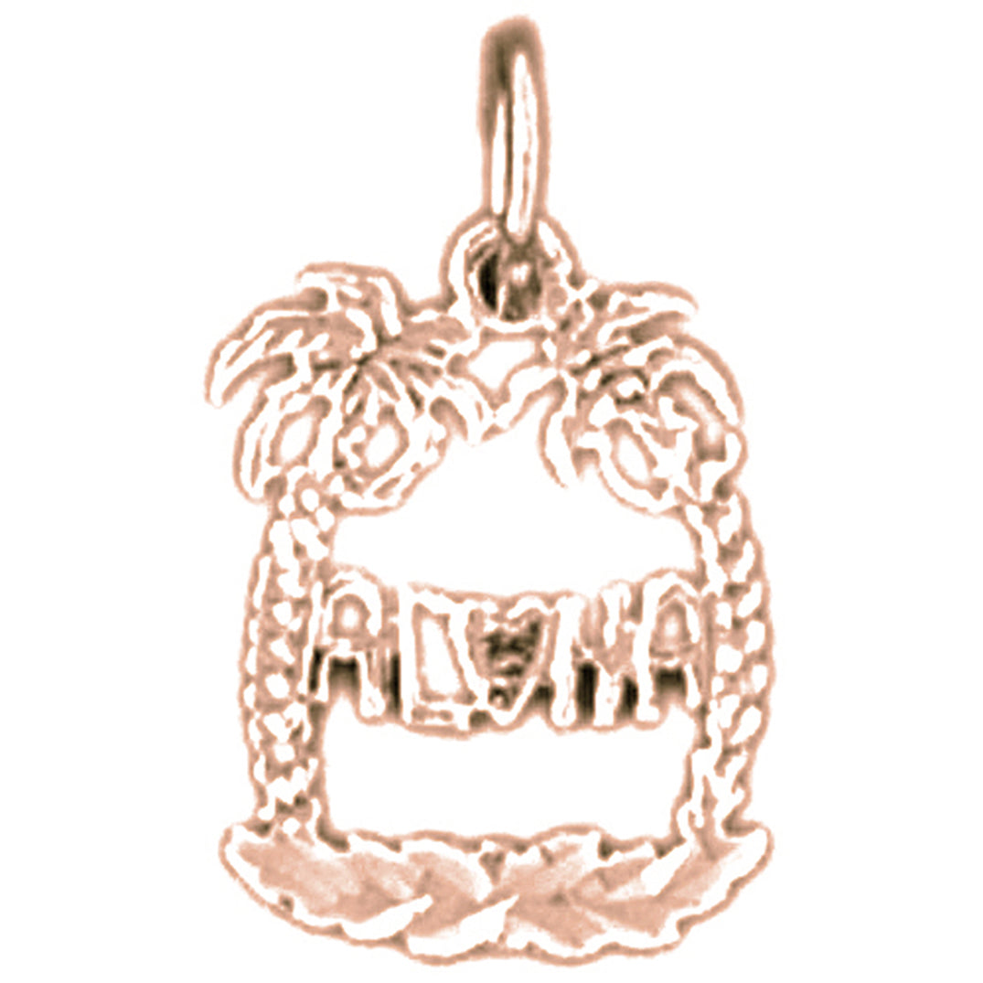 14K or 18K Gold Aloha Pendant
