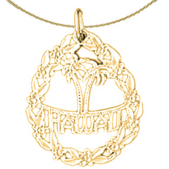 Colgante Hawaii de oro de 14 quilates o 18 quilates