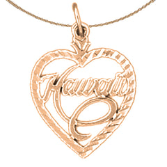 Colgante Hawaii de oro de 14 quilates o 18 quilates
