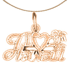 Colgante Hawaii de oro de 14 quilates o 18 quilates