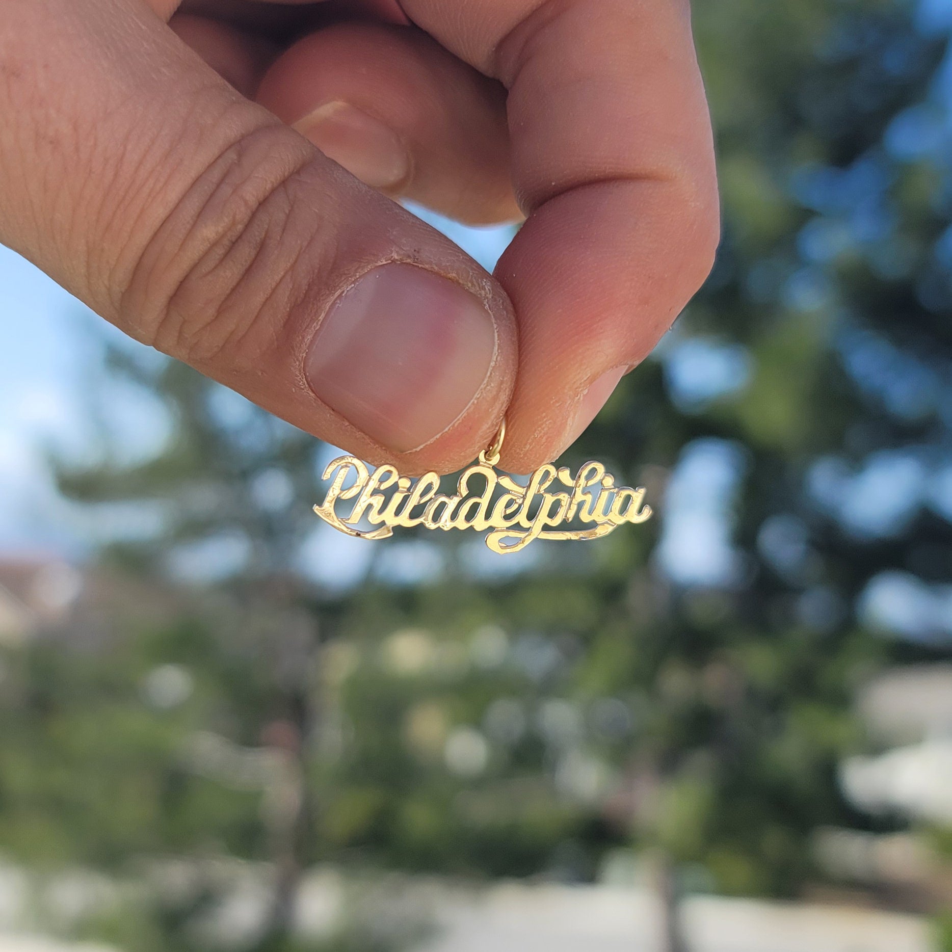 14K or 18K Gold Philadelphia Pendant