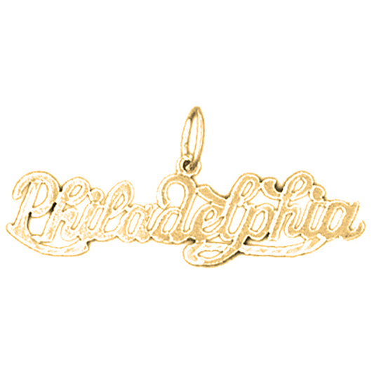 14K or 18K Gold Philadelphia Pendant